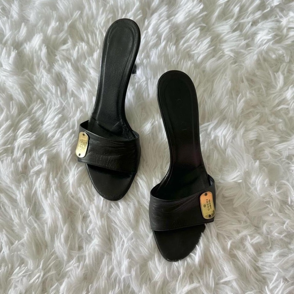 Black Gucci kitten heels